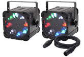 2x Equinox Crossfire XP Goboprojektor inkl. DMX-Kabelbündel